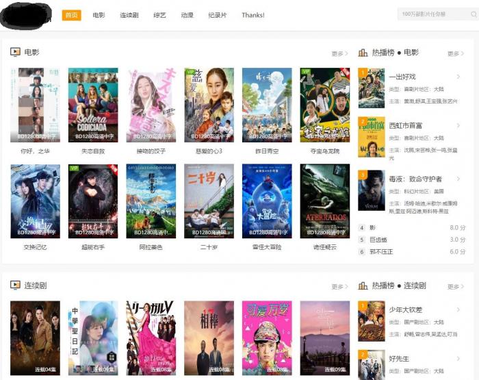 分享个苹果cmsv10自适应清新白橙模板源码-百云游资源网