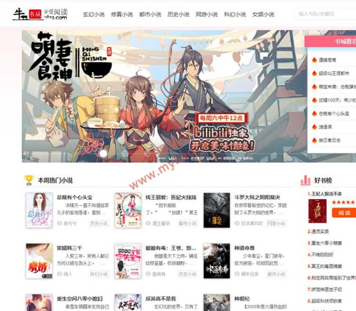 ygbook小说网站源码 自动采集赚钱源码 ThinkPHP+MYSQL开发-百云游资源网