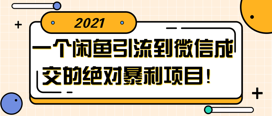 闲鱼引流到微信成交的绝对暴利项目！【视频教程】-百云游资源网