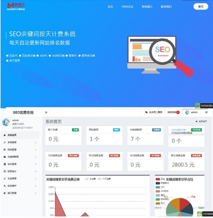 SEO按天扣费系统网站源码-百云游资源网