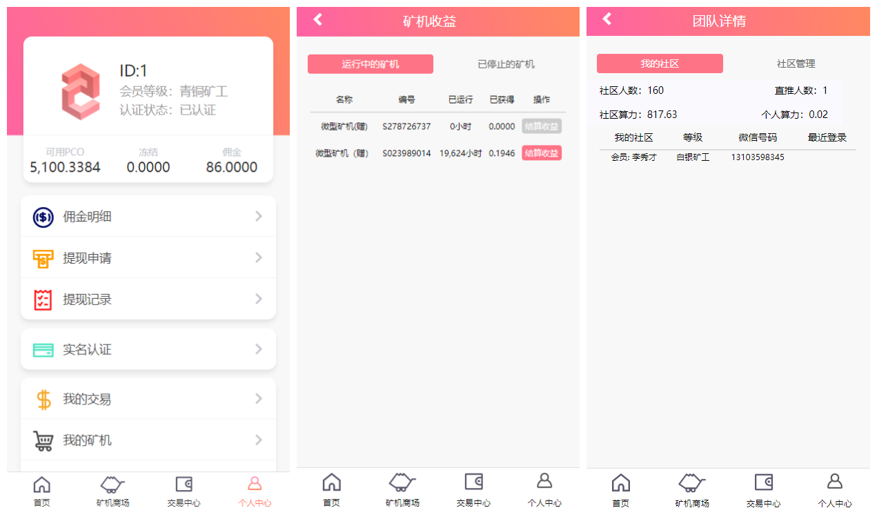 【PCO区块挖矿源码】最新区块链源码修复版+带商城+带签到功能+虚拟币源码插图3