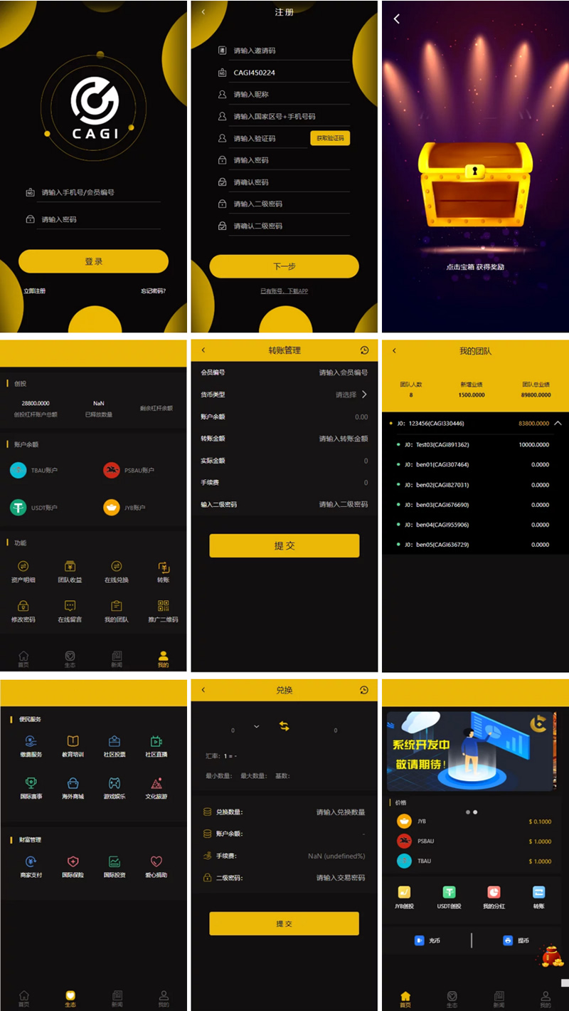 【CAGI虚拟币源码】理财H5网站区块链+投资分红+杠杆转账+完整运营版-百云游资源网