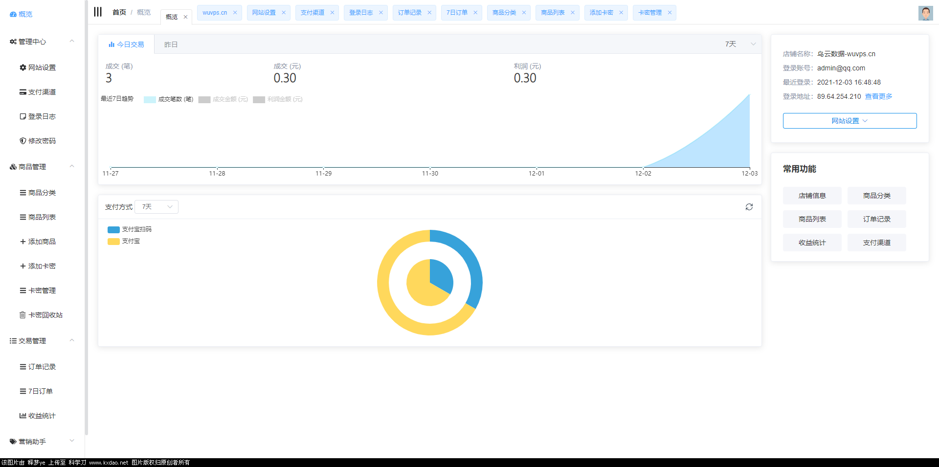 风铃发卡网源码最新版-可商用，支持个人码支付，当面付-百云游资源网