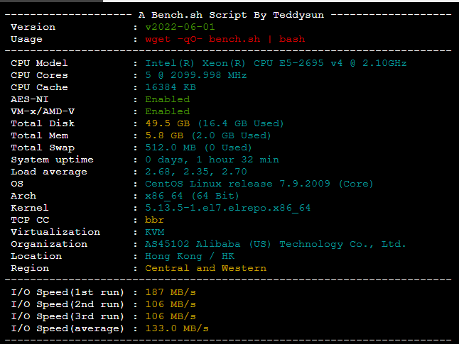 狗云(dogyun):简单测评“香港-KC”数据中心的“三网优化”的线路弹性云服务器-百云游资源网