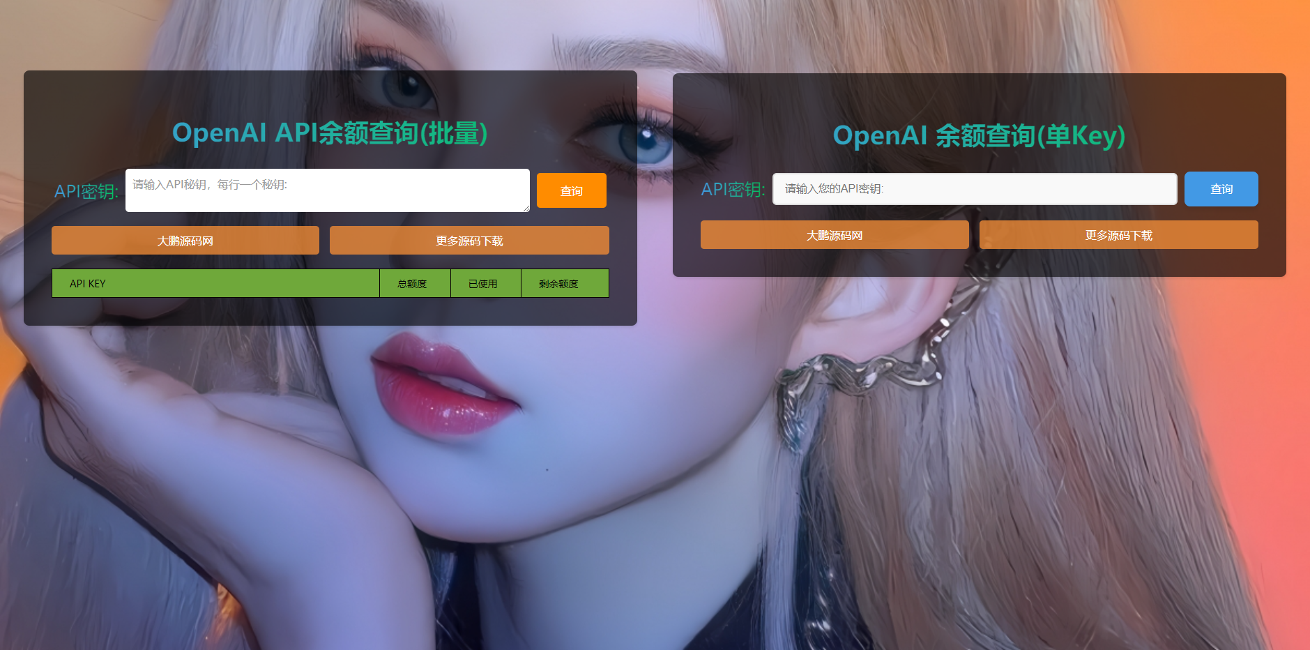 D1142 OpenAI API余额批量查询 html源码-百云游资源网