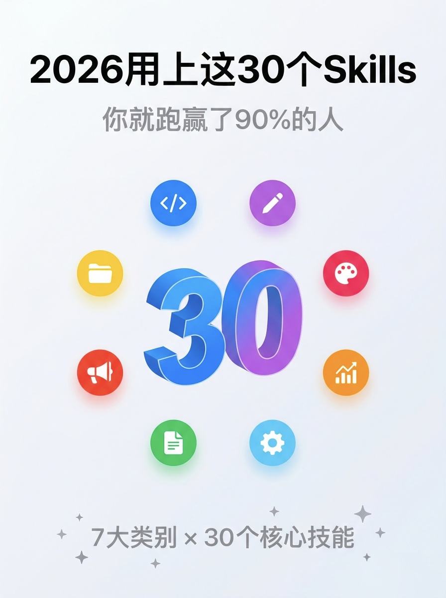 精选30个Skills，用好3-5个就跑赢99%的人-百云游资源网
