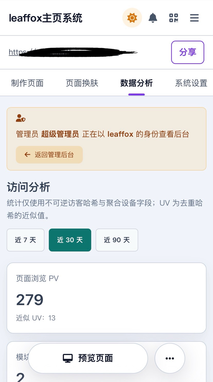 【仿link3】leaffox多用户主页系统插图4